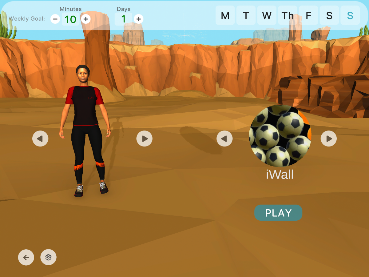 ARWell original landing page showing horizontal game carousel