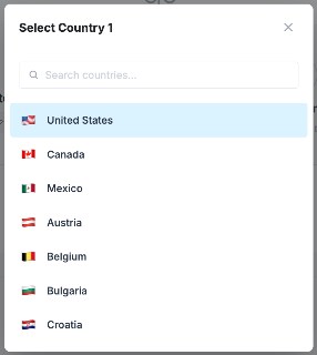 AFTER: Searchable Modal with Flag Assets