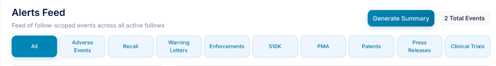 BEFORE: Flat category pills feed where all events were shown in the same format